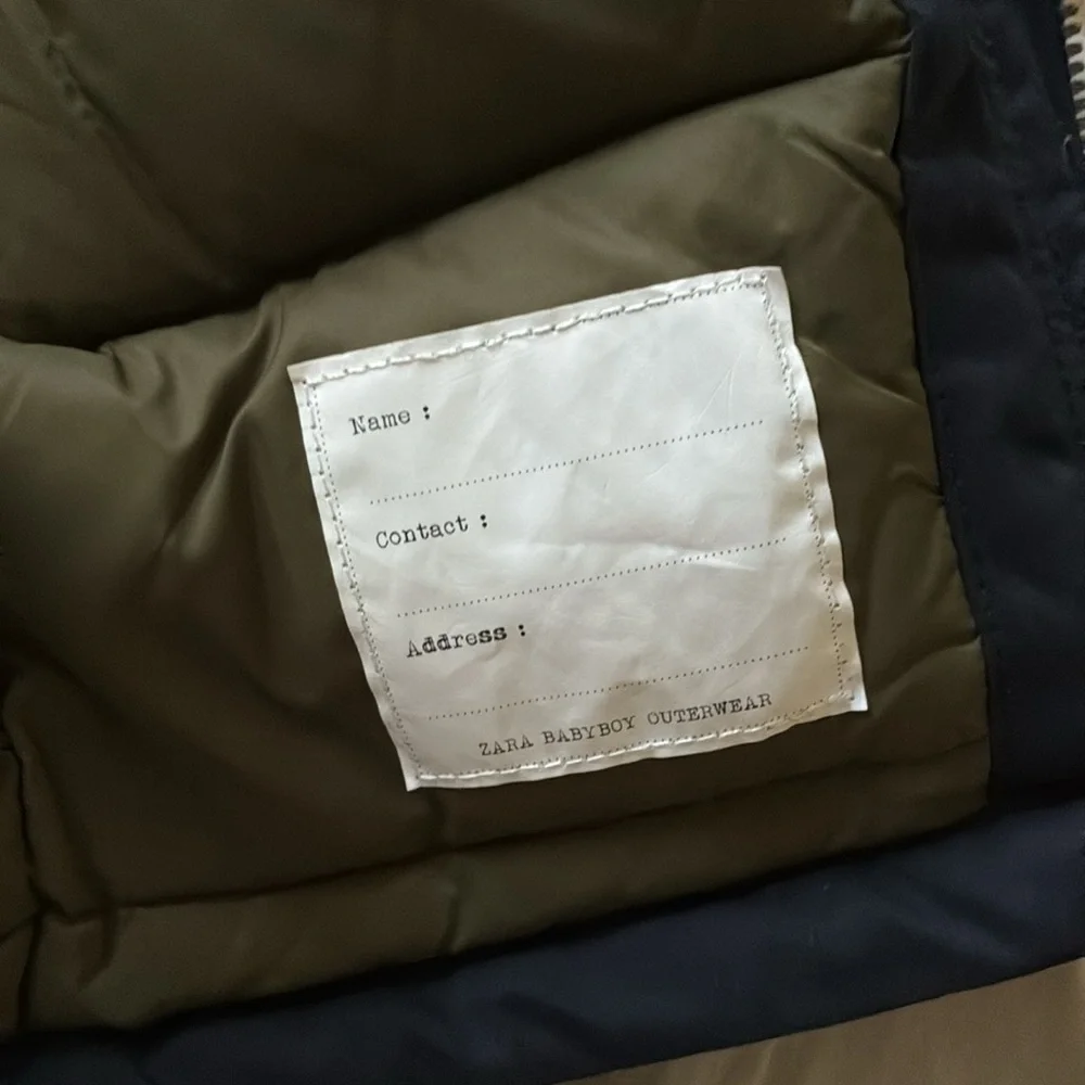 Zara BabyBoy Navy Hooded Down Feather Jacket